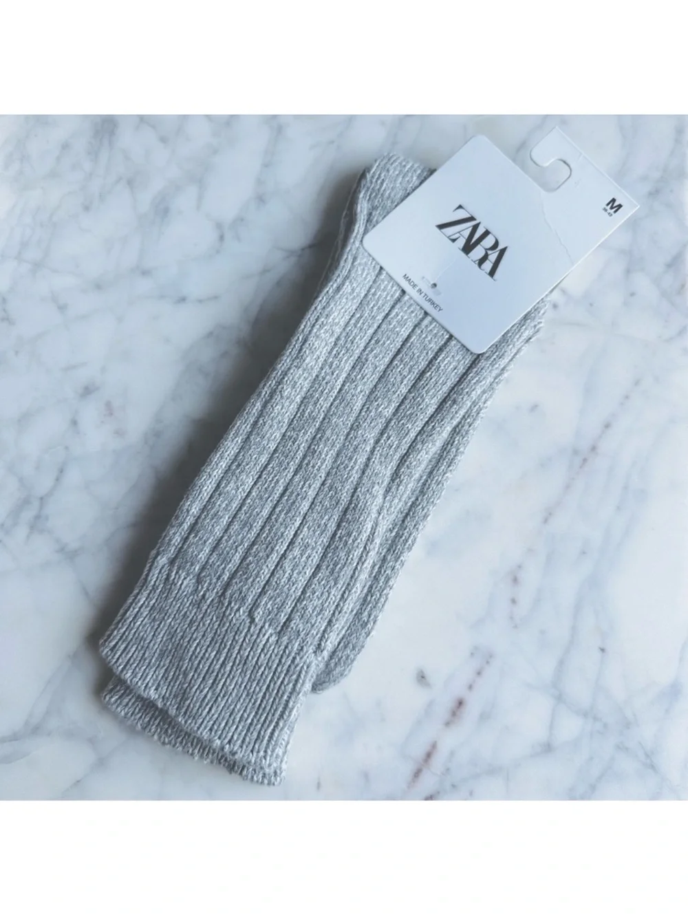 Zara grey melange cotton socks